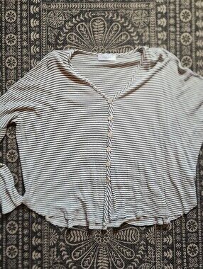 Cathy Jean Black and White Striped Top